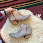 Frye Judith double zip ankle boots taupe suede booties light brown Photo 1