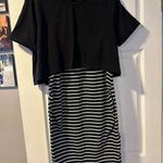 SheIn Women's Maternity Dress Striped Short Sleeve Ruched Bodycon Photo 0