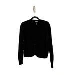 AQUA Cashmere Black V Neck Button Up Cropped Cardigan Sweater Womens Size L Size L Photo 4