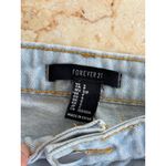 Forever 21 Light Blue Distressed Denim Mini Skirt With Frayed Hem & Pockets Size Photo 1