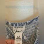Japna Blue and White Striped Wide Leg Jumpsuit. Size Photo 3