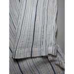 ZARA  White Metallic Striped Cotton Blend Button Down Flowy Top Large Lightweight Photo 5