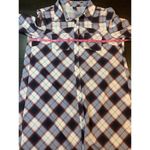 prAna  Oversized Plaid Flint Snap Front Collard Maxi Shirt Dress Outdoorsy Preppy Photo 9