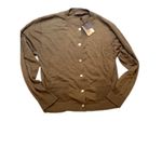 Massimo Dutti  Olive Green Cardigan Button Front Crew Neck Pockets Knit M NWT Photo 1