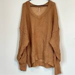 Free People  Lulu Oversized V-Neck Sweater in Birchwood Brown - Size: Large Photo 1