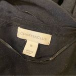 Charter Club  Deep Black Spring Horizon Pleated Long Sleeve Knit Cardigan Size XL Photo 7