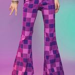 American Bazi purple checkered flare pants size Small Photo 8