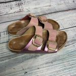 Birkenstock Arizona Big Buckle Natural Leather Sandals Ceramic Pattern Rose W8 Photo 1