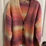 Sonoma SO New Slouchy Button Front Cardigan Pink Ombre Oversized Large Photo 0