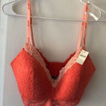 Aerie  Womens Bralette Lace Peach Wireless Bra Adjustable‎ Straps Size 34D NWT Photo 0