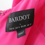 Bardot Revolve Ember Midi Dress Hot Pink High Low Asymmetrical V-Neck Large Sexy Photo 10