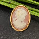 Vintage Unsigned Pink Lady Cameo Gold Photo 1
