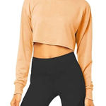 NWT Bestisun Women's Peach Long Sleeve Workout‎ Crop Top Size Medium Tan Photo 0