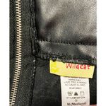 WILDCAT Black Faux Leather & Side Strip Short Full Zip Mini Skirt ~ Women's MED Photo 5