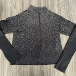 Lululemon Rest Less Cropped 1/2 Zip Herringbone Fade Black / White Photo 6