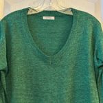 SoTeer Women's Green V Neck Long Sleeve Sweater Size S Photo 4