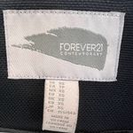 Forever 21  Blazer Black XS Open Front Long Sleeve Pockets Lined Rayon Textured Photo 7