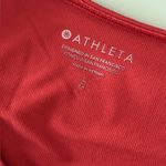 Athleta Rust Red Short Sleeve Zip Front Active Top – Size Large Photo 8