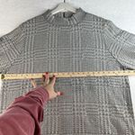 Chico's Chico’s 4 US XXL Metallic Plaid Zip Back Mock Neck Sweater Gray Classic Knit Photo 9