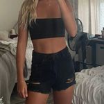 Black Rip Jean Shorts Size 00 Photo 0