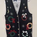 VTG 90 Novelty Willow Ridge Holiday Embroidered Vest Size Medium 2297 Photo 0
