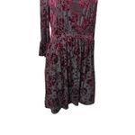 Modcloth  Very Visionary Red Floral Velvet Burnout Large Bell Sleeve Dress Photo 5
