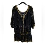 Hale Bob  Silk Velvet Burnout Blouse Beaded Y2K Whimsigoth Size XS Photo 1