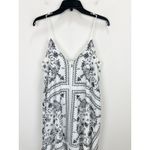 Madewell  Embroidered Deep V Neck Midi Dress Bandana Boho White Navy Large NWT Photo 8