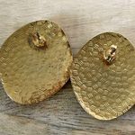 Vintage Enamel Metal Floral Stud Earrings Gold Photo 2