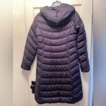 Patagonia Women's Black Puffer Long Trench Coat Medium Duck Down Winter Photo 5