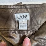 Cache Vintage  Bronze Leather Cargo Style Pants Womens 2 Fall Flare Leg 90s Photo 6