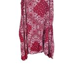 Free People  Womens Sz M Boho Paisley Bandana Scoop Neck Handkerchief Slip Dress Photo 2