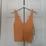 Line and Dot NWT  Orange Ribbed V-Neck Tank Top Sherbert Orange Size Medium Photo 3