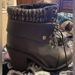 Torrid Black Lace Up Combat Chunky Heal Boots No Box Size 8.5 Wide Photo 3