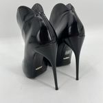 Gucci  Black Leather Curved Kim Lace Up Ankle Boots 39.5 Photo 5