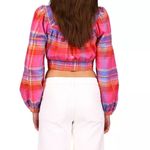 Sanctuary NWT Sunny Madras Colorful Plaid Women's Cropped Top - XS Photo 2