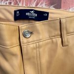 Hollister  High Rise Faux Leather Pants Straight Leg Dad Beige Camel Photo 10