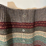 Lands' End Vintage  Shetland Wool Striped Cardigan Sweater Indie Grunge Grandpa Photo 1