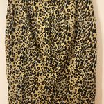 J.Crew Black Gold Knee-Length Cheetah Print Pencil Skirt Size 4 Photo 1