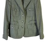 Anne Klein Wool Utility Blazer Jacket Womens 8P Green Old Money Quiet Luxury Photo 3