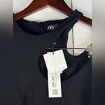 ZARA  Mini Dress Black Long Sleeve Cut‎ Out Gold Chain Detail Party Cocktail Photo 6