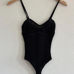 SKIMS Sheer Knit Cami Bodysuit in Onyx, Size X-Small Photo 4