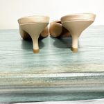 Bibi Lou Anthropologie Cream Satin Jewled Heeled Mules 37 Size 7 Photo 4