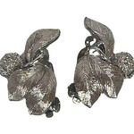 New Mid Century Lisner Silver Tone Clip On Earrings Designer Costume Jewelry Photo 0