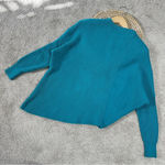 Free People Downtown Oversized Asymmetrical Ribbed Knit Sweater in Teal XS Photo 6