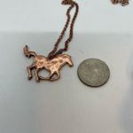 Western Copper Horse Stallion Pendant 32 Inch Necklace Brown Photo 10