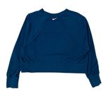 Nike Dri Fit Get Fit Training Crewneck Cropped Sweatshirt Blue Womens Medium Photo 4