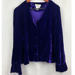 Coldwater Creek Women’s Large Purple Velvet Long Sleeve Jacket Photo 0