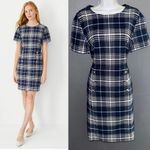 Ann Taylor  New w Tags Blue & White Checkered Formal Party Pencil Dress Medium 10 Photo 1