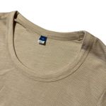 Old Navy  Women's XXL Thermal Cropped Long Sleeve T-shirt Tan Neutral Casual Cozy Photo 2